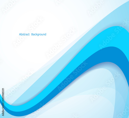 ПечатAbstract white background with blue wave for design .Vector illustrationь © IN0172