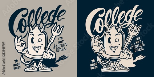 Vintage college monochrome emblem