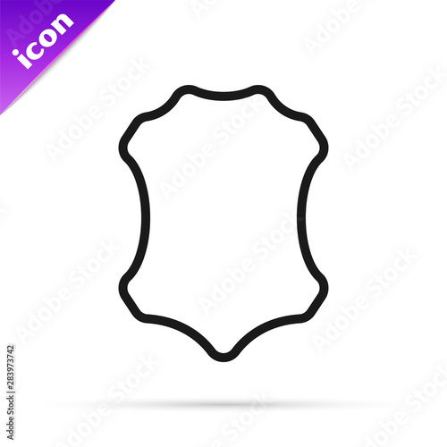 Black line Leather icon isolated on white background. Vector Illustration