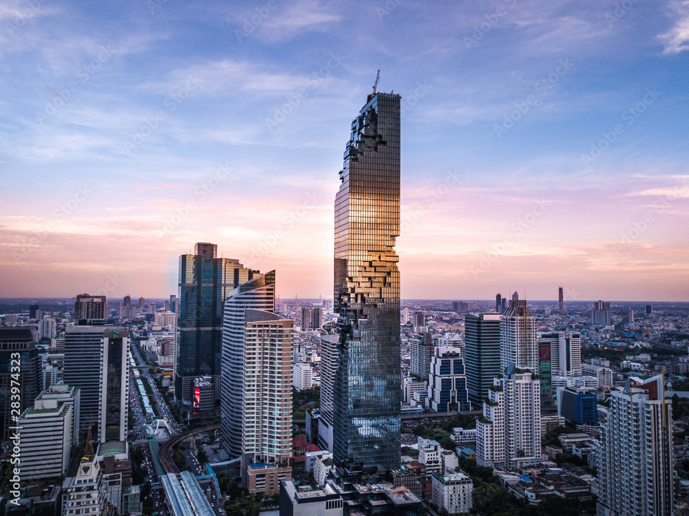 Obraz premium Chong Nonsi view from above in Bangkok Thailand