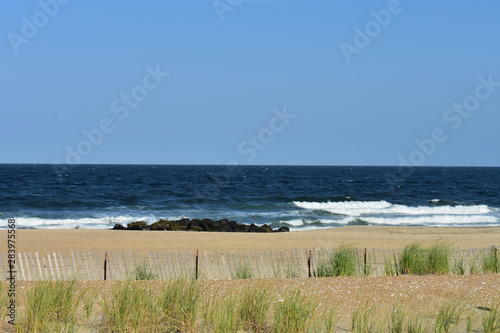 Ocean waves at Sea Girt  a New Jersey beach  on a sunny July day -09