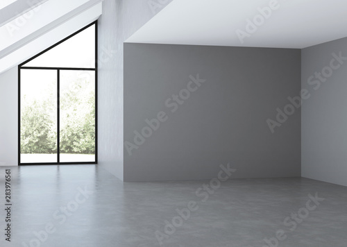 Modern house interior. Empty room. 3D rendering.
