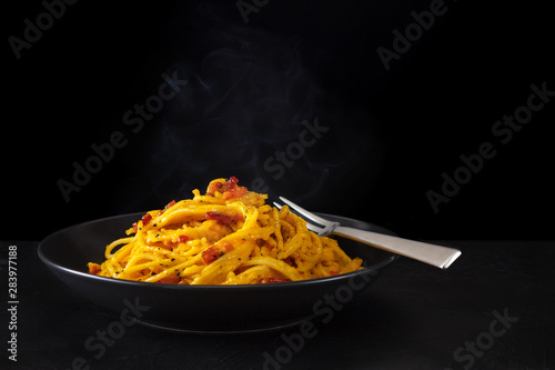   Italian food. Pasta Carbonara. photo