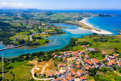 Aerial view of Comillas village, Spain photo