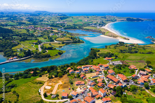 Aerial view of Comillas village, Spain