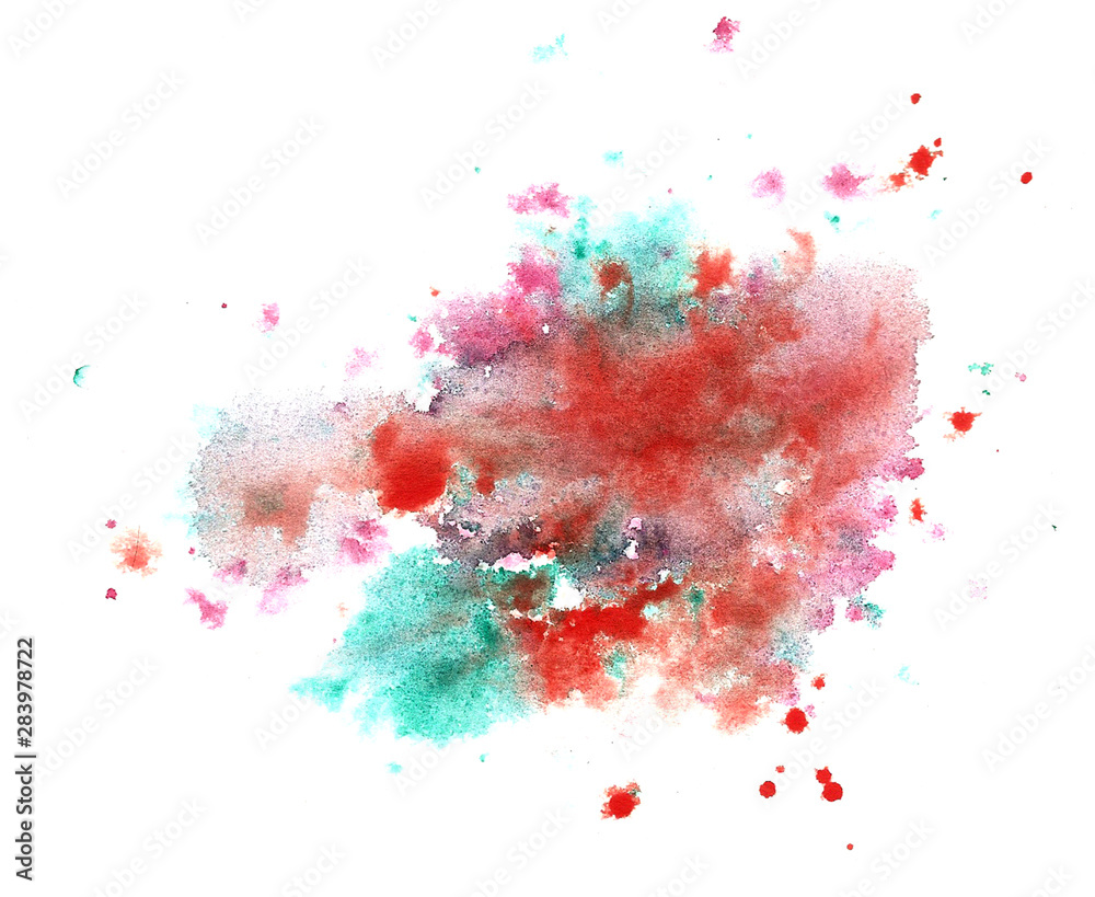 hand drawn vibrant abstract watercolor spot
