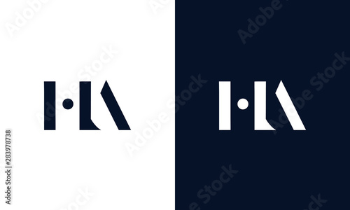 Abstract letter HA logo. This logo icon incorporate with abstract shape in the creative way. photo