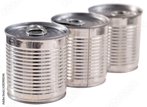 Closed silver tin can