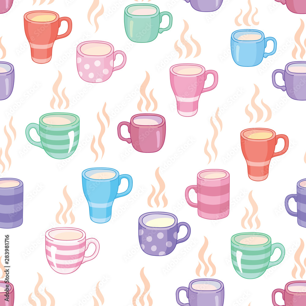seamless pattern colorful cups seamless pattern colorful cups