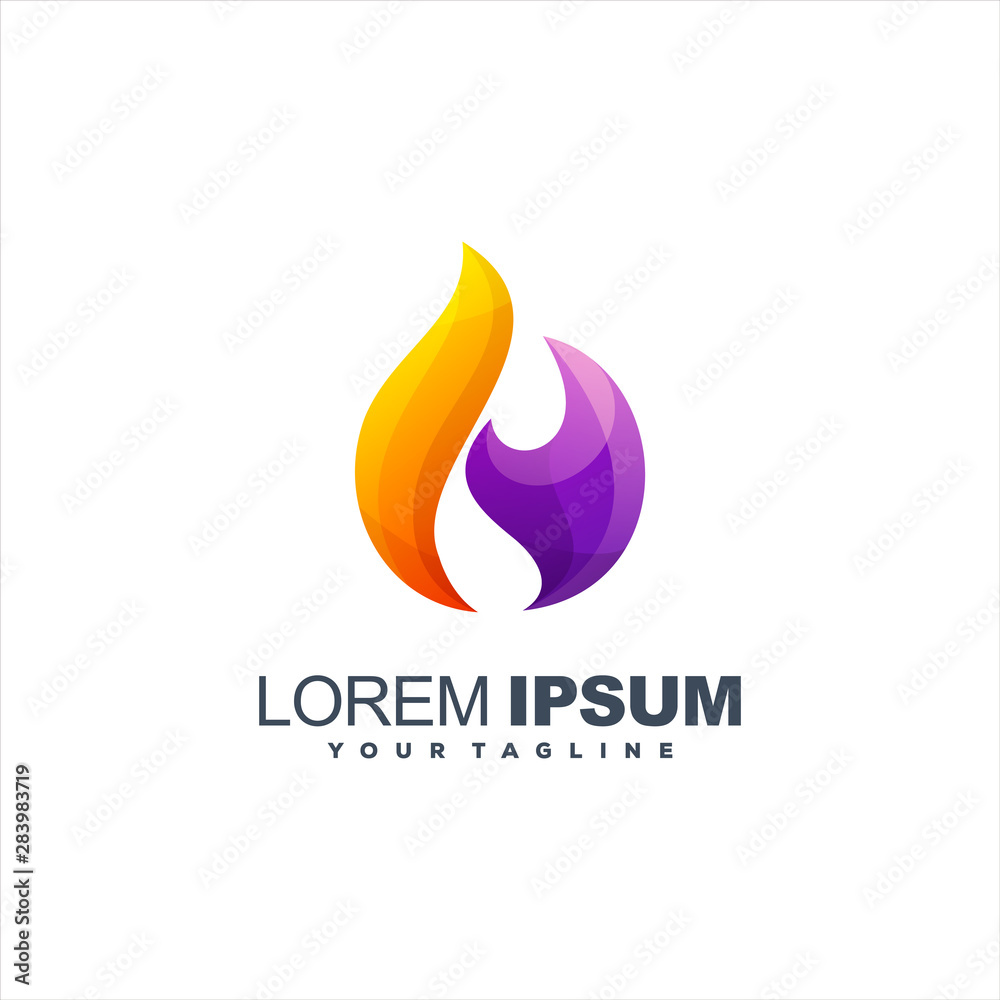 awesome gradient flame logo design
