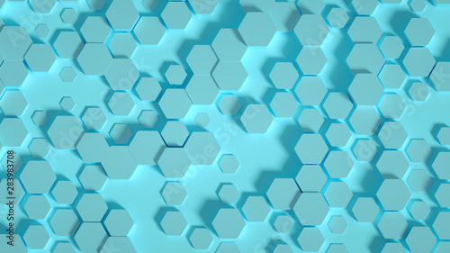Geometry hexagon background. 3d illustration  3d rendering.