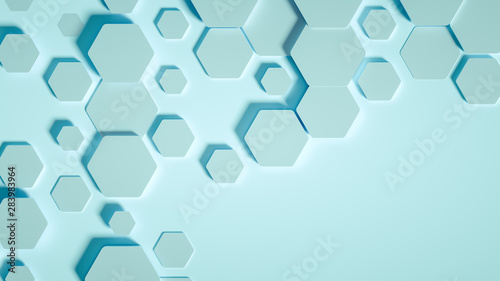 Geometry hexagon background. 3d illustration, 3d rendering.