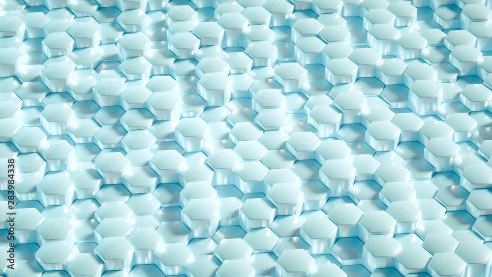 Obraz premium Geometry hexagon background. 3d illustration, 3d rendering.