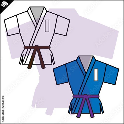 Karate emblem. Martial art creative colored simbol design. Vector, EPS.