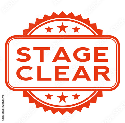 STAGE CLEAR stamp isolated on white