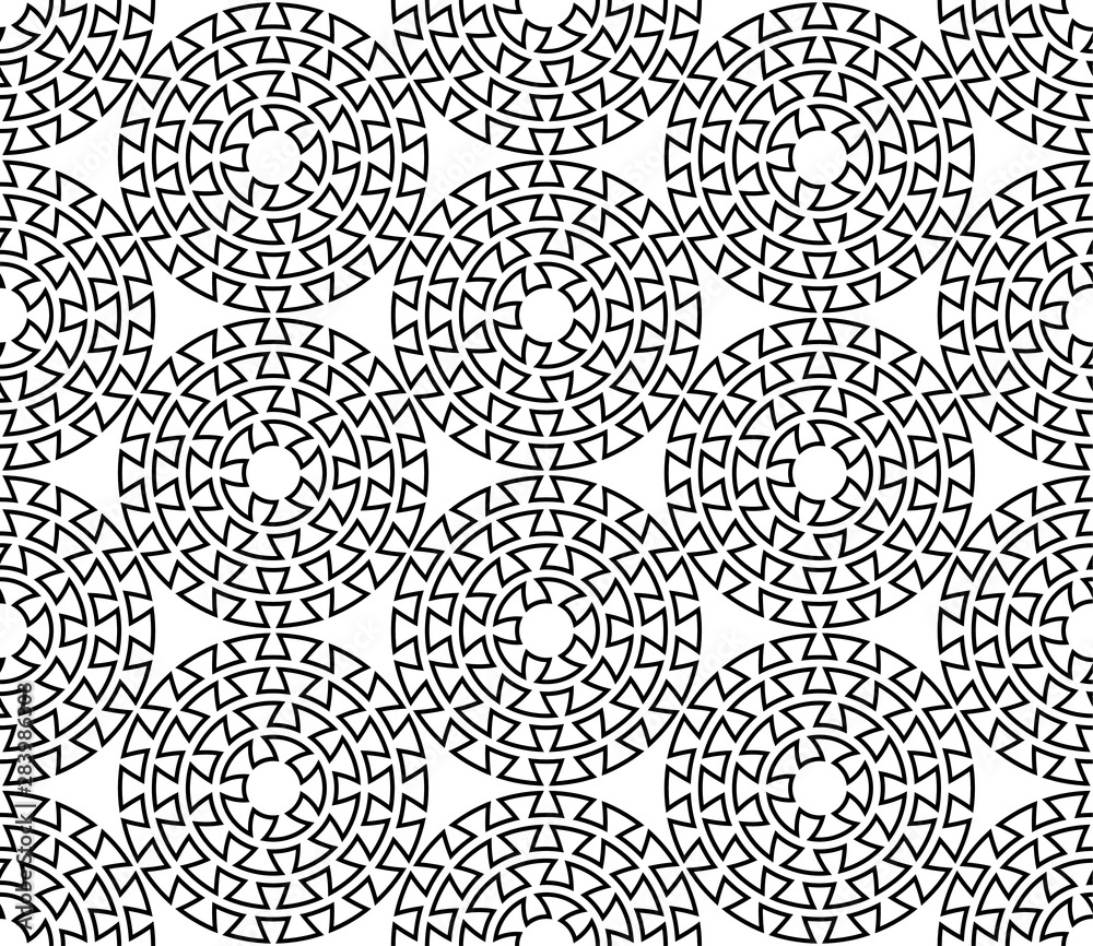 Fototapeta premium Greek key round seamless pattern. Greek texture. Vector