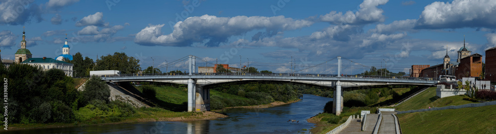 panorama of the bridge across the Dnieper in Smolensk