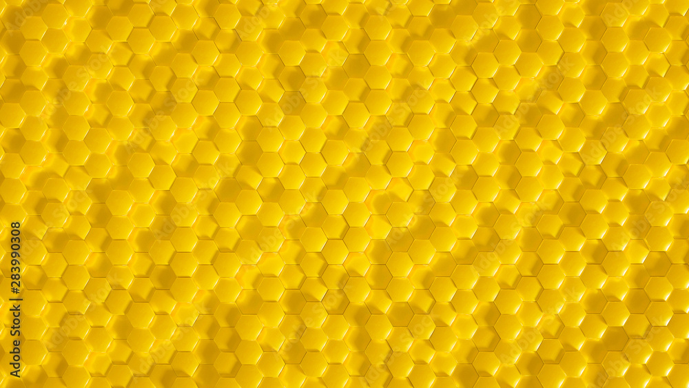 Geometry hexagon background. 3d illustration, 3d rendering.