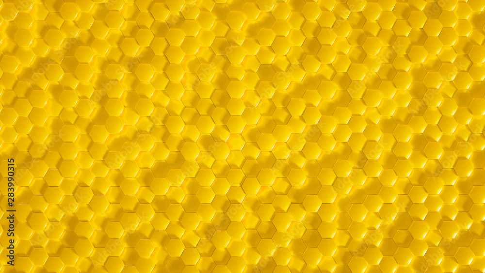 Geometry hexagon background. 3d illustration, 3d rendering.