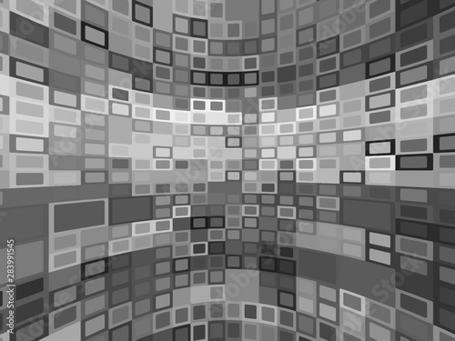 distorted mosaic wall of gray squares © Lorastora