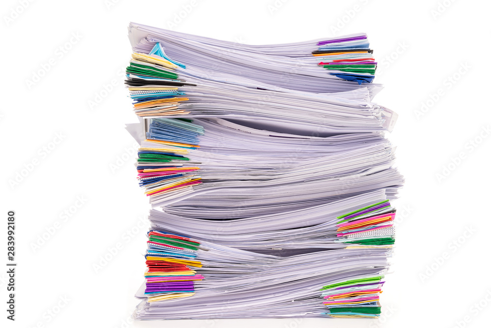 Stack of Documents isolated on white background