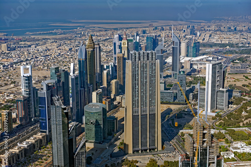 View of skyscrapers in downtown Dubai City, United Arab Emirates