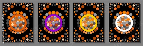 Mosaic Halloween colors design backgrounds collection vector design element for websites, blogs, advertisements, magazine, articles, flyers, posters, backgrounds, business cards, logo, and tri-folds