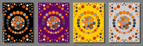 Mosaic Halloween colors design backgrounds collection vector design element for websites, blogs, advertisements, magazine, articles, flyers, posters, backgrounds, business cards, logo, and tri-folds