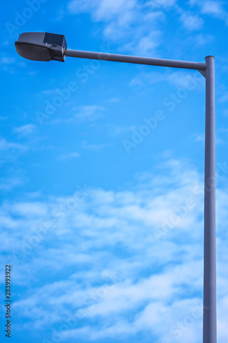 Street light and clear blue sky