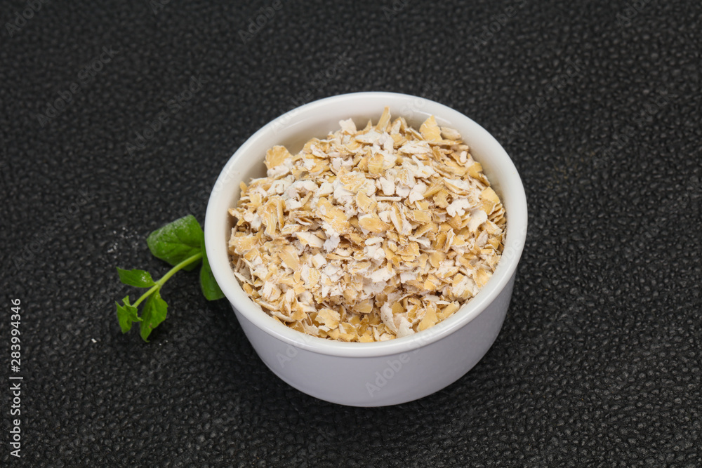 Raw oats in the bowl Raw oats in the bowl