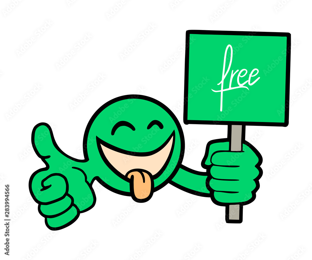 funny face and banner with free message funny face and banner with free message