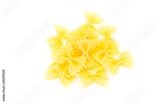 Raw dry farfalle pasta for cooking