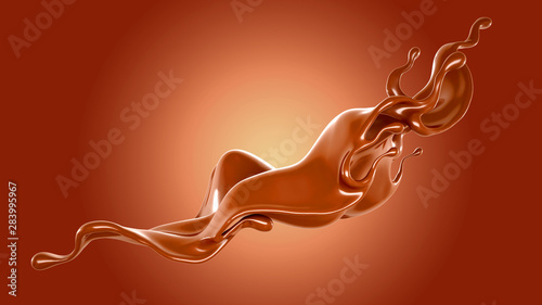 Splash of fluid. 3d illustration, 3d rendering.