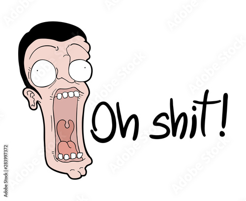 Funny surprised face illustration