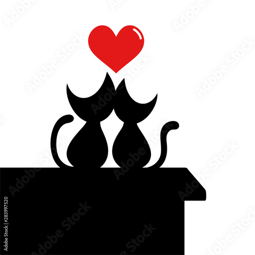 cats in love illustration