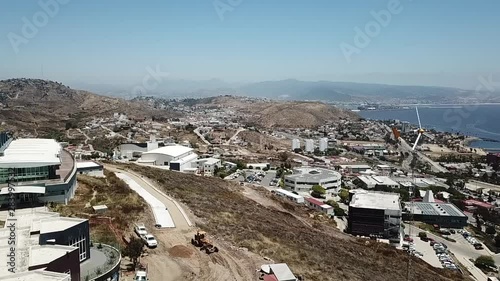 Aerial shot of modern science buildings in expansion photo