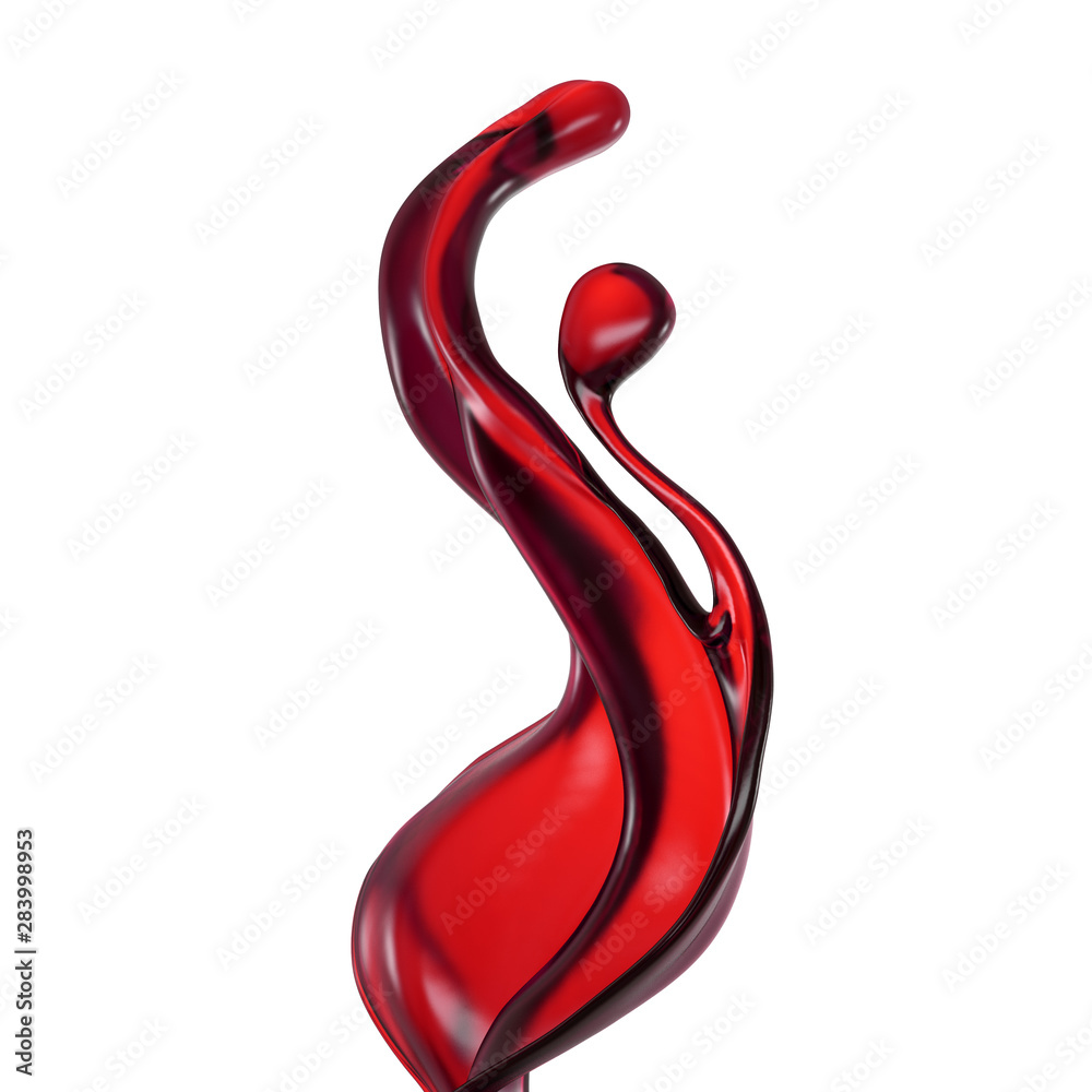 Splash of fluid. 3d illustration, 3d rendering.