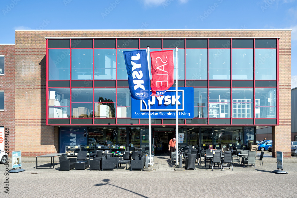 LEIDERDORP, THE NETHERLANDS - June 19, 2018: Jysk store. Jysk is a Danish  retail chain, selling household goods such as mattresses, furniture and  interior decor. Stock Photo | Adobe Stock