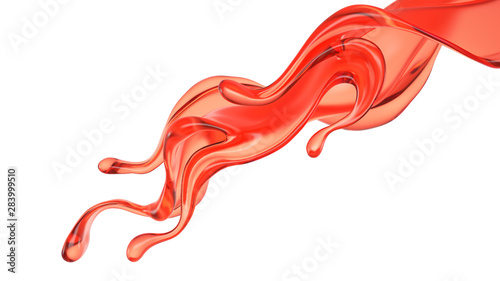 Splash of fluid. 3d illustration, 3d rendering.