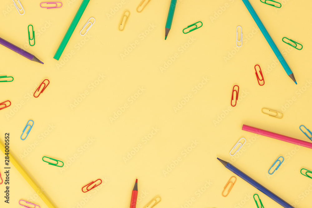 Education or back to school concept. Flat lay Education or back to school concept. Flat lay