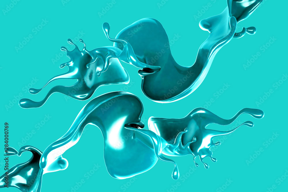 Splash of fluid. 3d illustration, 3d rendering. Splash of fluid. 3d illustration, 3d rendering.