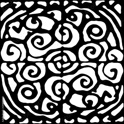 Black and White Abstract Seamless Pattern Mosaic