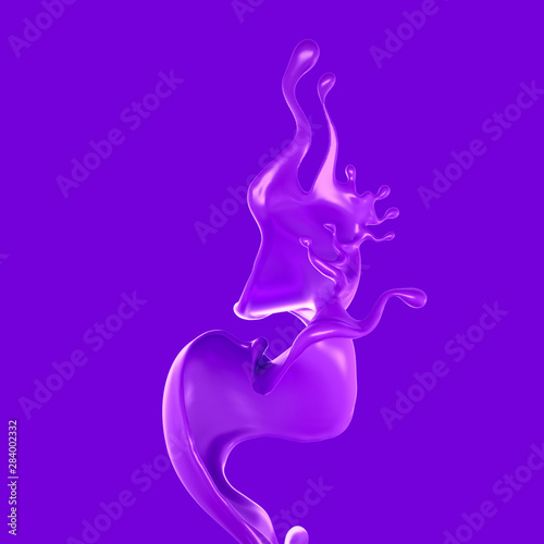 Splash of fluid. 3d illustration  3d rendering.