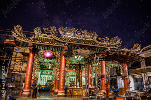 Chinese temple night views in Chinatown, Bangkok, Thailand