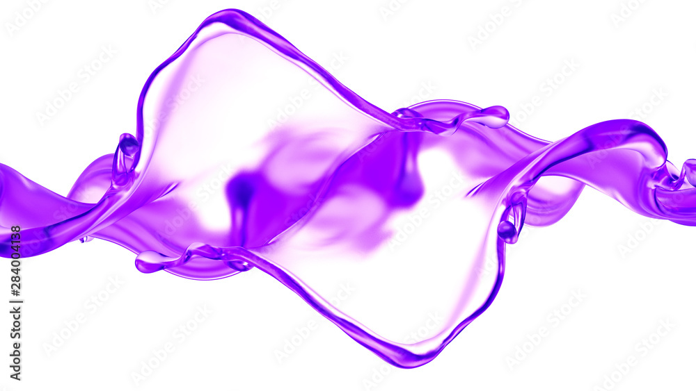 Splash of fluid. 3d illustration, 3d rendering.