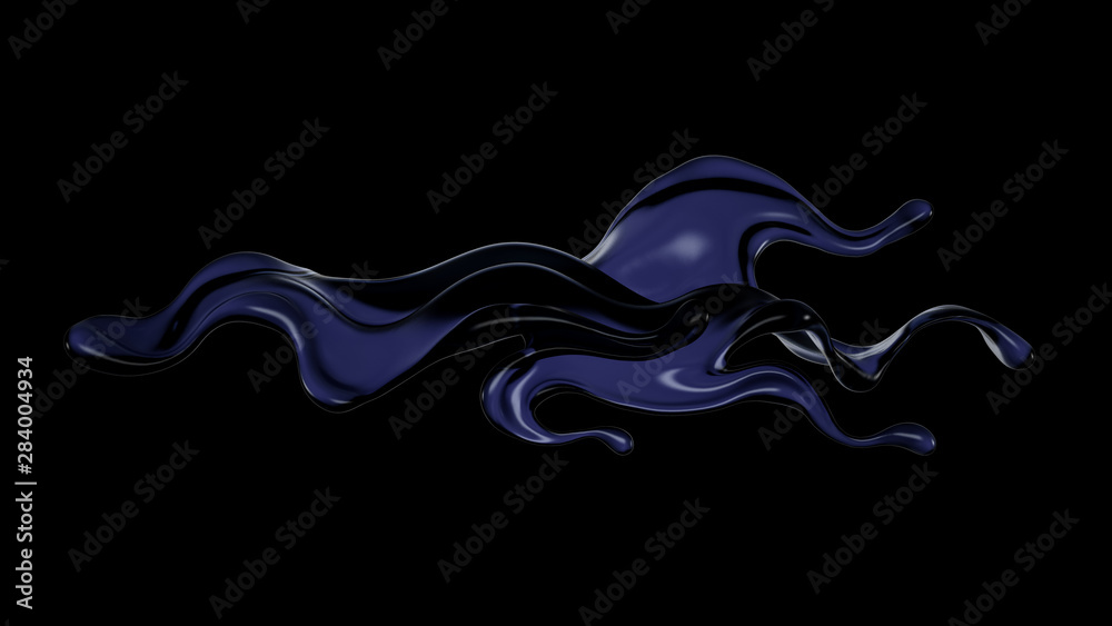 Splash of fluid. 3d illustration, 3d rendering.