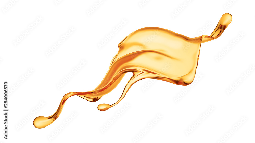 Splash of fluid. 3d illustration, 3d rendering.