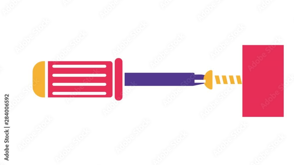 Screwdriver put a screw into the wall - looped icon animation. Screwdriver put a screw into the wall - looped icon animation.