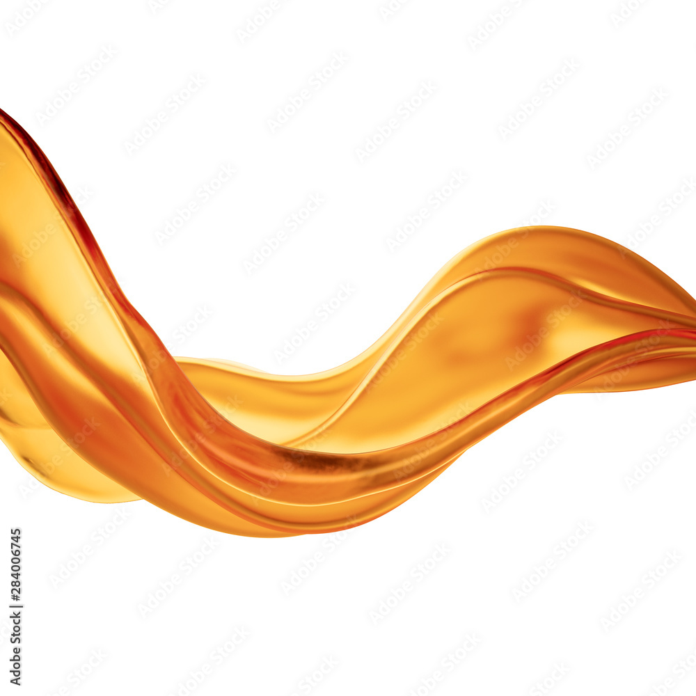 Splash of fluid. 3d illustration, 3d rendering.