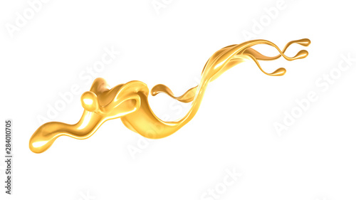 Splash of fluid. 3d illustration, 3d rendering.